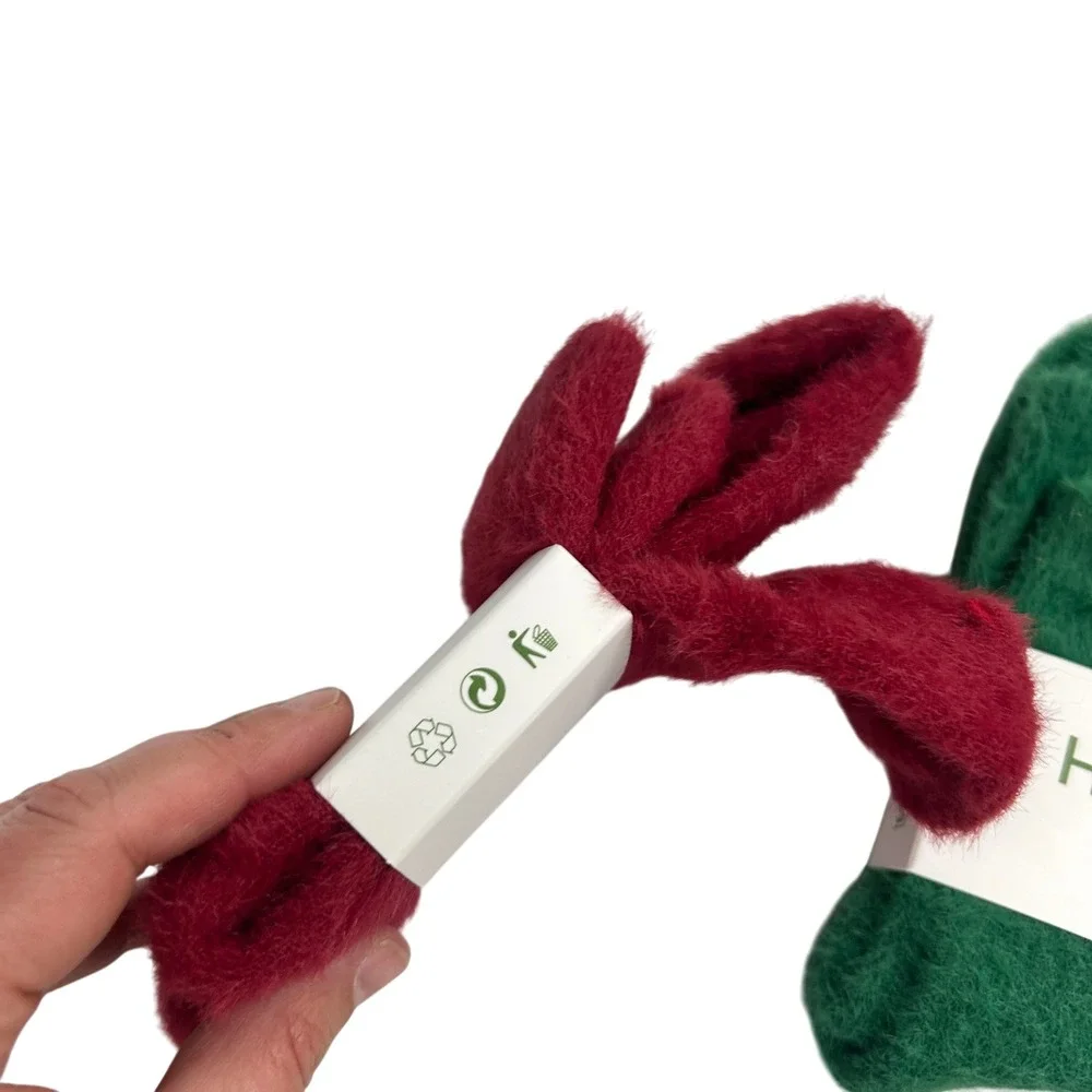 Halara Fuzzy Plush‎ Crew Socks 2 Pair Set One Size Red Green Christmas Cozy Gift